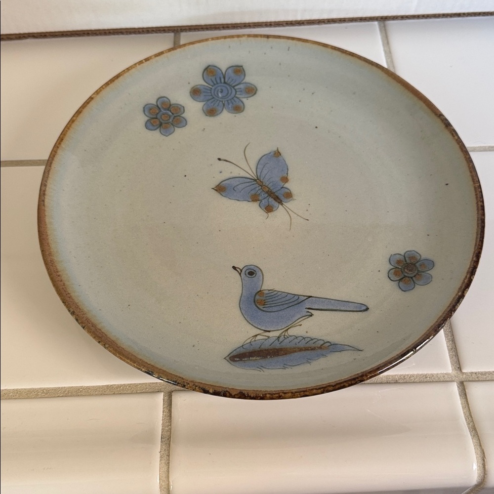 Ken Edwards Mexican TONALA POTTERY El Palomar 10” plate #10 🐈‍⬛